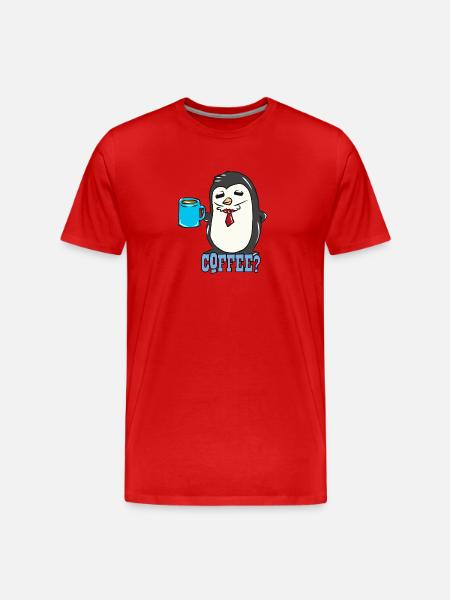 penguin - Men's Premium Organic T-Shirt - red