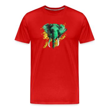 éléphant - T-shirt bio Premium Homme - rouge - Devant - Damien (186cm)