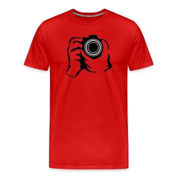 photographer - Men's Premium Organic T-Shirt - red - Front - Damien (186cm)