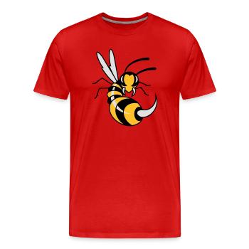 Wasp with giant sting - Men's Premium Organic T-Shirt - red - Front - Damien (186cm)