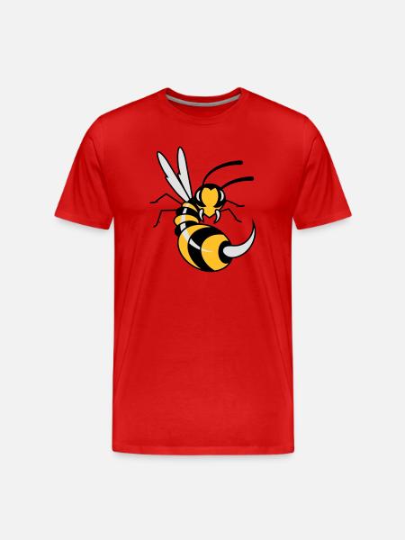 Wasp with giant sting - Men's Premium Organic T-Shirt - red