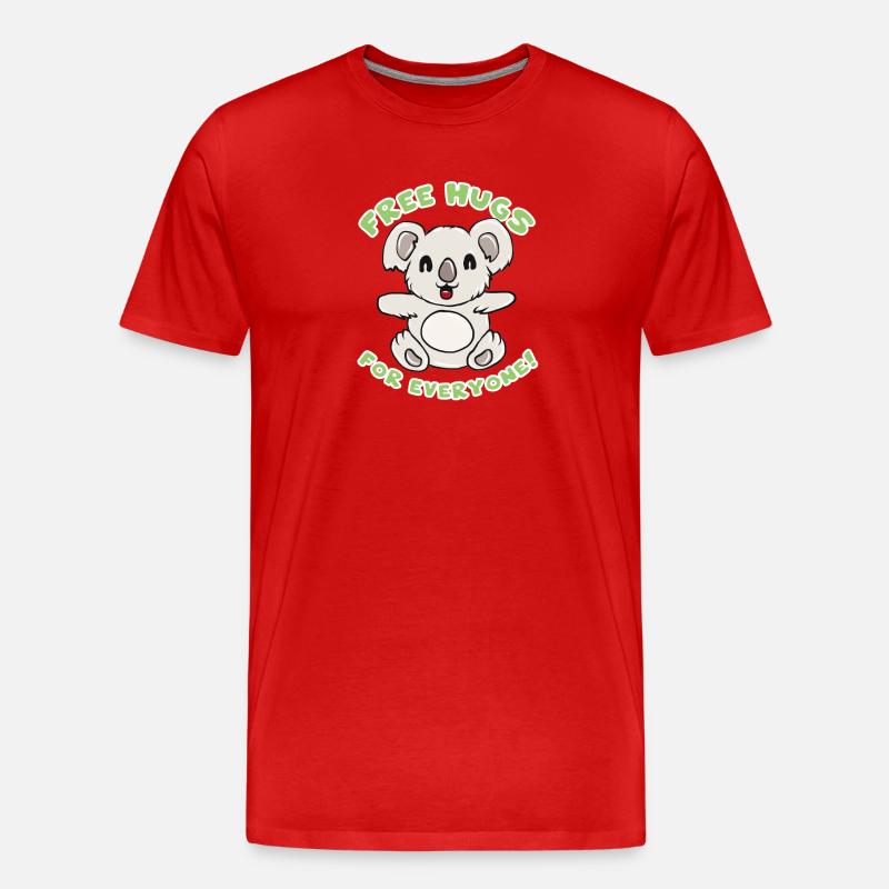 Koala Umarmung - Männer Premium Bio T-Shirt - Rot