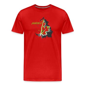 Maple Leaf Nature Arbre Symbole Illustration Nature - T-shirt bio Premium Homme - rouge - Devant - Damien (186cm)