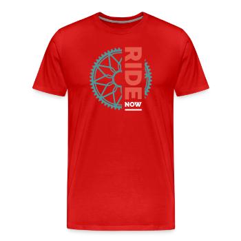 ride bike team club club logo symbol sprocket - Men's Premium Organic T-Shirt - red - Front - Damien (186cm)