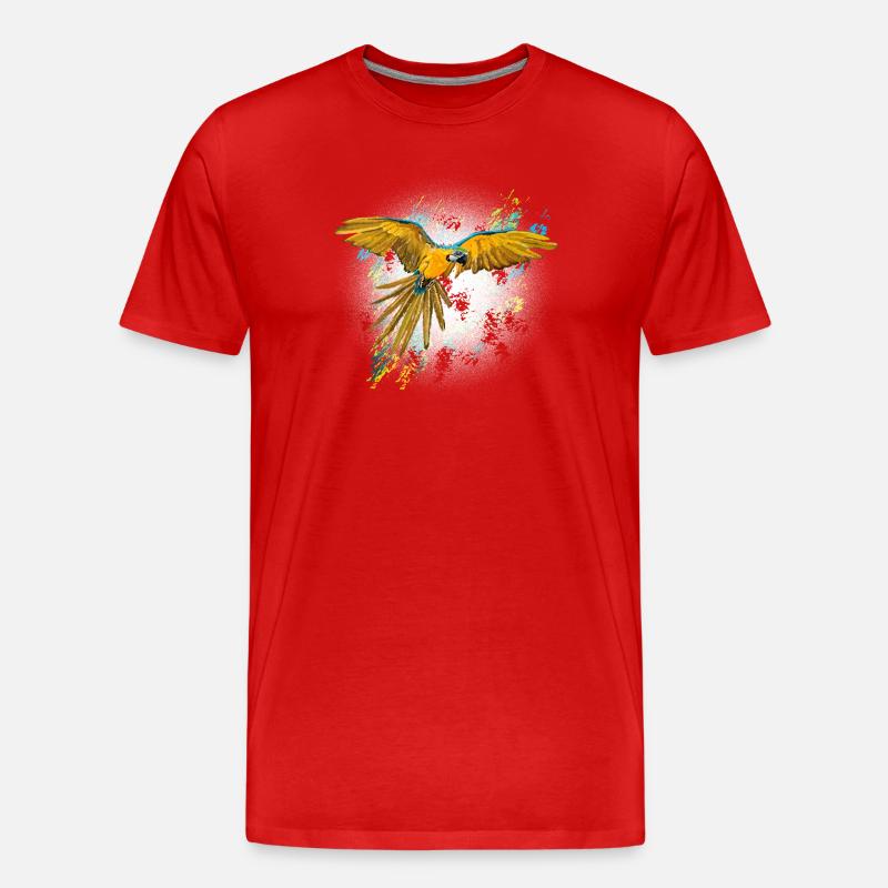 Papagei ara - Männer Premium Bio T-Shirt - Rot