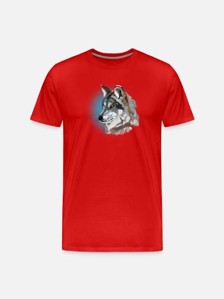 wolf - Men's Premium Organic T-Shirt - red