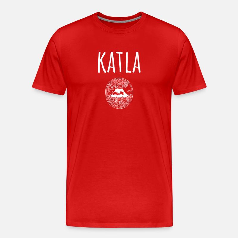 Katla Souvenir Vulkan - Männer Premium Bio T-Shirt - Rot