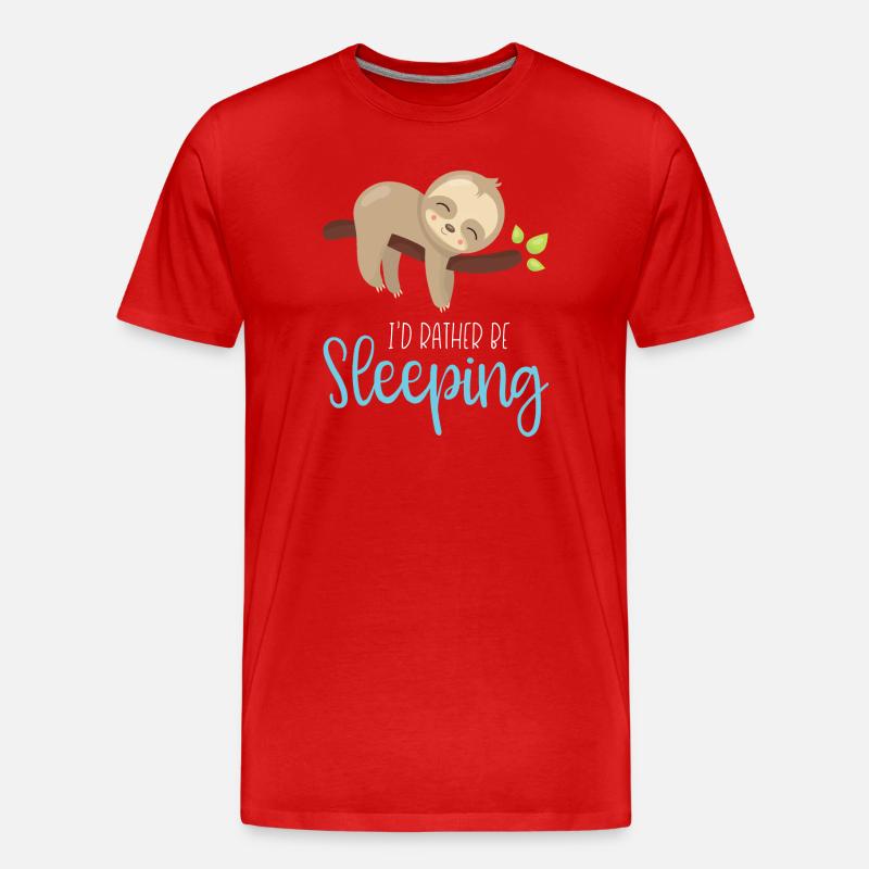 Ich würde eher schlafen - Männer Premium Bio T-Shirt - Rot