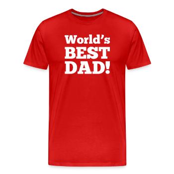 Bester Vater der Welt! - Männer Premium Bio T-Shirt - Rot - Vorne - Damien (186cm)