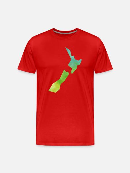 Karte Neuseeland - Männer Premium Bio T-Shirt - Rot