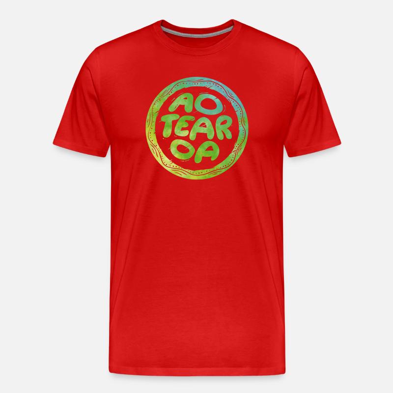 Schriftzug Aotearoa - Männer Premium Bio T-Shirt - Rot