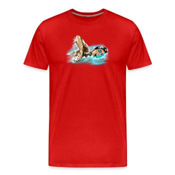 nageur - T-shirt bio Premium Homme - rouge - Devant - Damien (186cm)