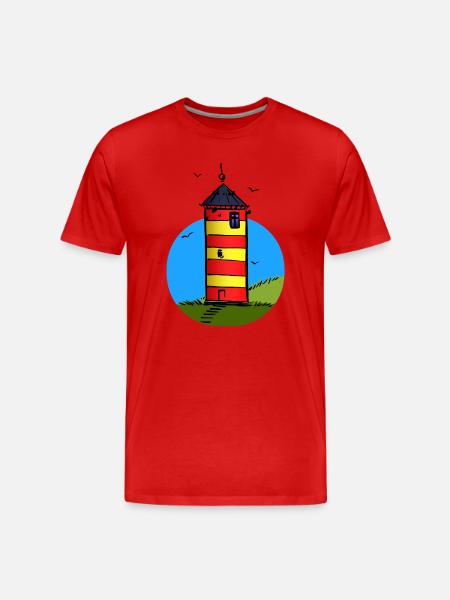 Leuchtturm Pilsum Wahrzeichen - Männer Premium Bio T-Shirt - Rot