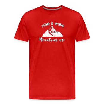 Climbing mountains - Men's Premium Organic T-Shirt - red - Front - Damien (186cm)