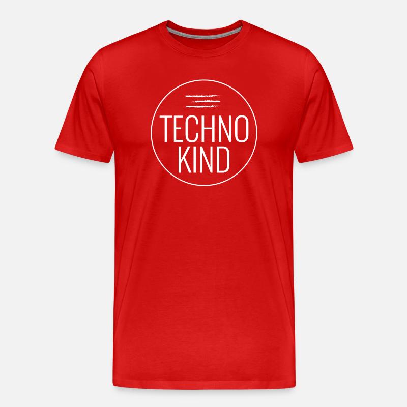 Techno Kind - Männer Premium Bio T-Shirt - Rot