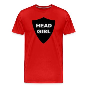 Head Girl Badge - Men's Premium Organic T-Shirt - red - Front - Damien (186cm)