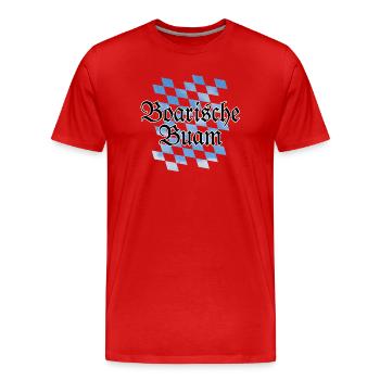 Boarische Buam Bayern Männer Jungs Buben - Männer Premium Bio T-Shirt - Rot - Vorne - Damien (186cm)
