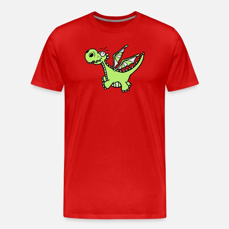 Mächtiger Drache - Männer Premium Bio T-Shirt - Rot