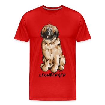 Leon der Leonberger - Männer Premium Bio T-Shirt - Rot - Vorne - Damien (186cm)
