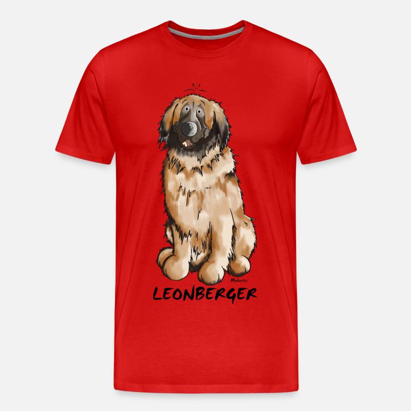 Leon der Leonberger - Männer Premium Bio T-Shirt - Rot