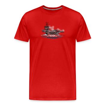 porte-avions - T-shirt bio Premium Homme - rouge - Devant - Damien (186cm)