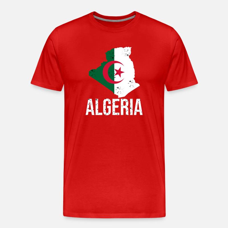 Algerische Flagge im Karten-Design - Männer Premium Bio T-Shirt - Rot
