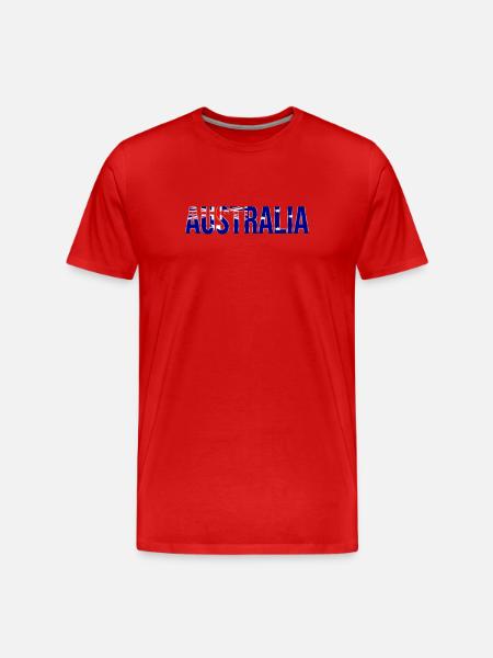 Australia Flag Font Design - Men's Premium Organic T-Shirt - red