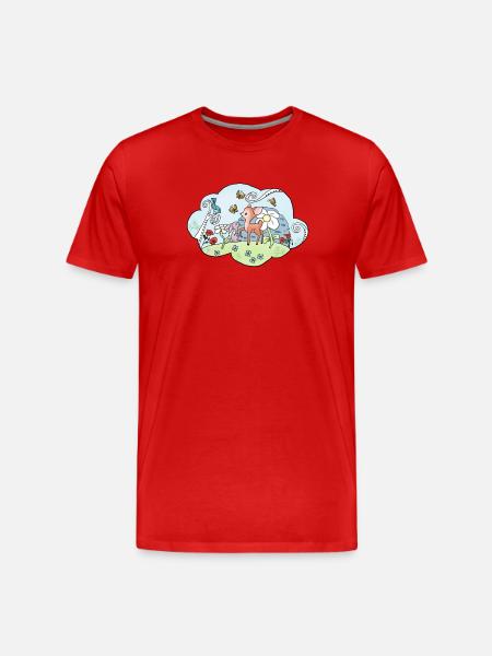 Wolkenland reh - Männer Premium Bio T-Shirt - Rot