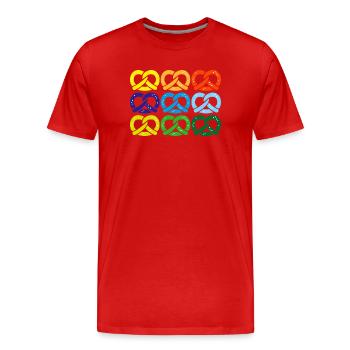 brezel salzbrezel - Männer Premium Bio T-Shirt - Rot - Vorne - Damien (186cm)