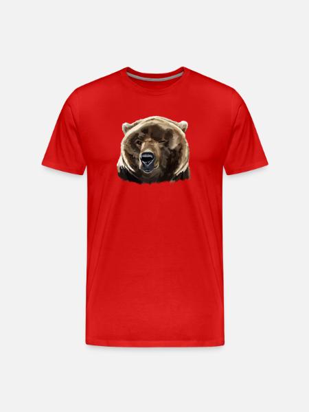 bear - Men's Premium Organic T-Shirt - red