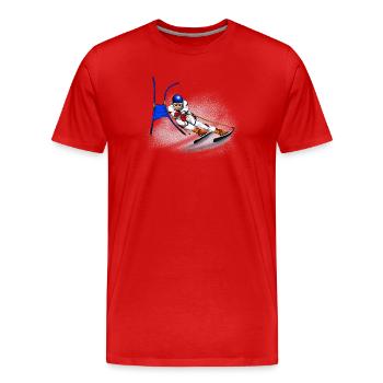 Ski - T-shirt bio Premium Homme - rouge - Devant - Damien (186cm)