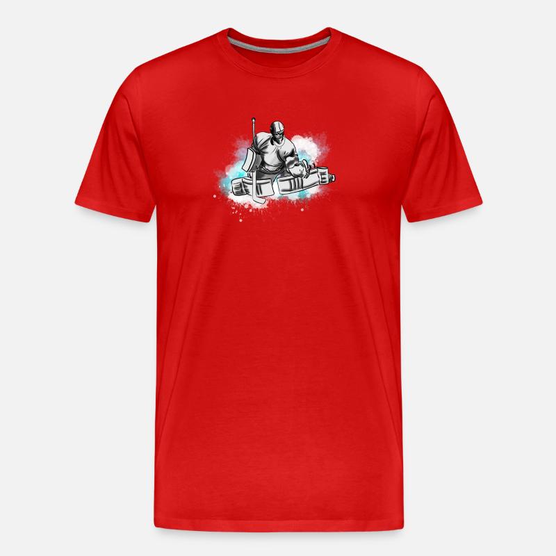 Hockey - Männer Premium Bio T-Shirt - Rot