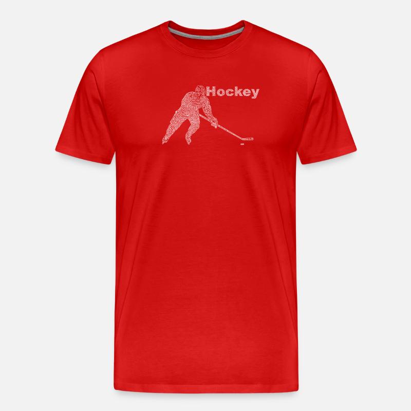 Hockey - Männer Premium Bio T-Shirt - Rot