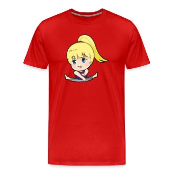 Chibi Anime Manga Splitkick - Männer Premium Bio T-Shirt - Rot - Vorne - Damien (186cm)