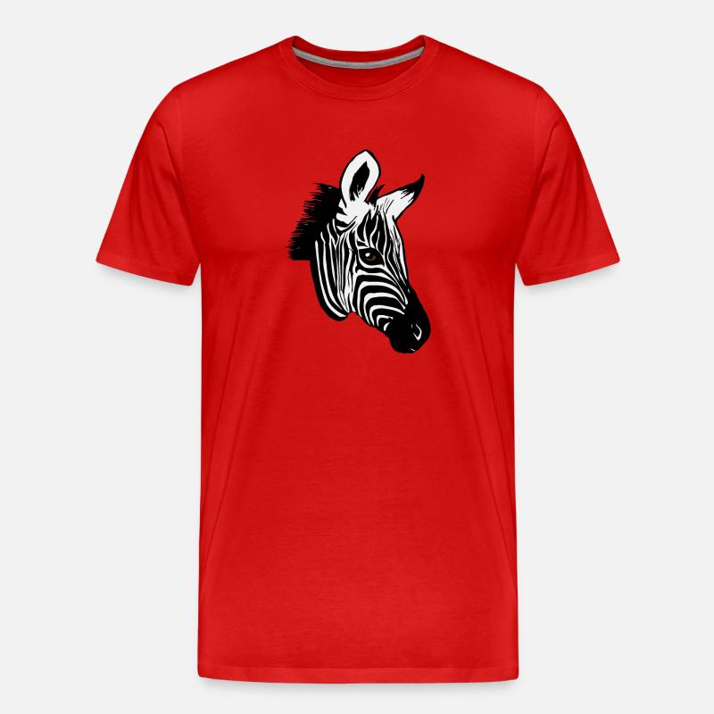 Zebra Tiermotiv - Männer Premium Bio T-Shirt - Rot