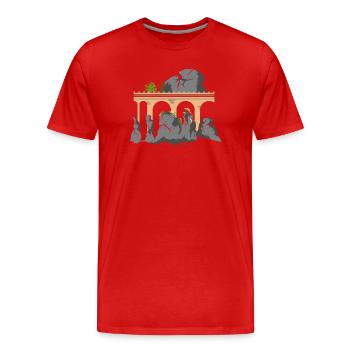 bastei saechsische schweiz berge geschenkidee - Männer Premium Bio T-Shirt - Rot - Vorne - Damien (186cm)