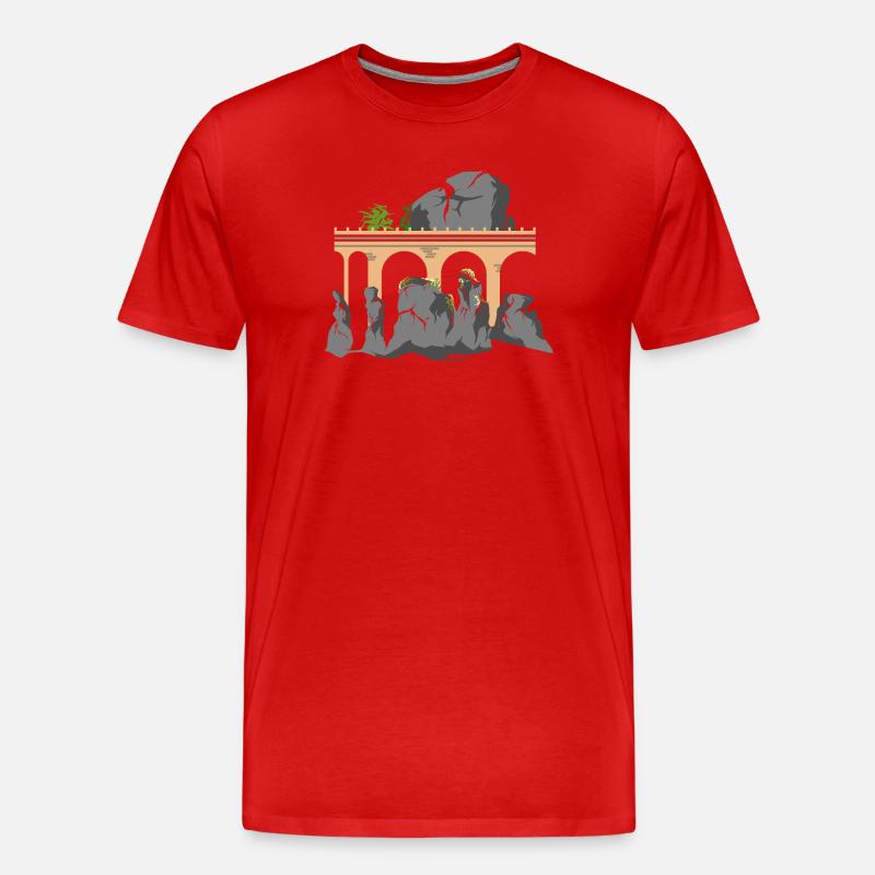bastei saxony switzerland mountains gift idea - Men's Premium Organic T-Shirt - red