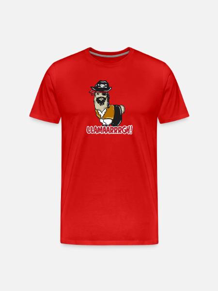 Lama pirate - Men's Premium Organic T-Shirt - red
