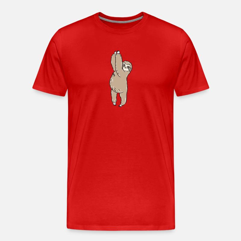 Faultier - Männer Premium Bio T-Shirt - Rot