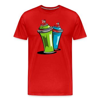 sprayer symbol dose dosen street art colors - Männer Premium Bio T-Shirt - Rot - Vorne - Damien (186cm)