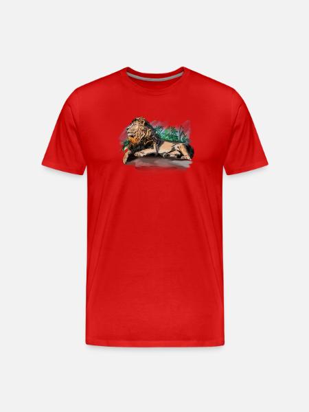 Lion - Men's Premium Organic T-Shirt - red