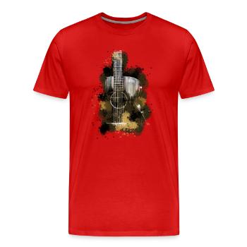 Gitarre - Männer Premium Bio T-Shirt - Rot - Vorne - Damien (186cm)