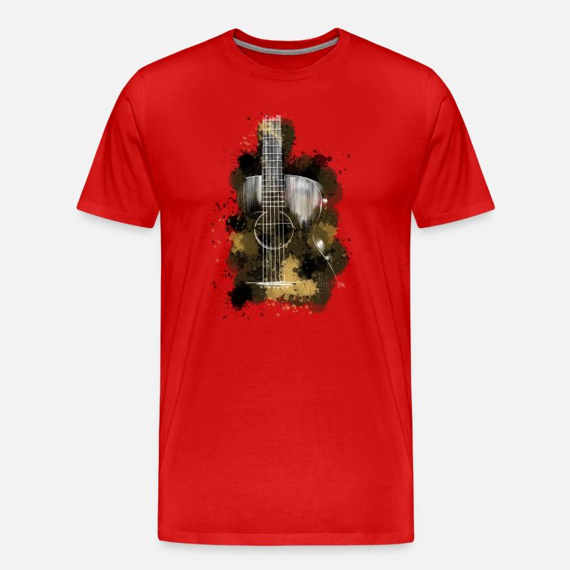 Gitarre - Männer Premium Bio T-Shirt - Rot