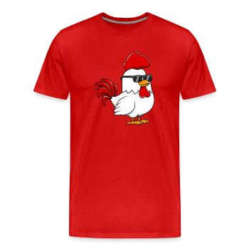 Cock chicken - Men's Premium Organic T-Shirt - red - Front - Damien (186cm)