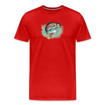 Trout - Men's Premium Organic T-Shirt - red - Front - Damien (186cm)