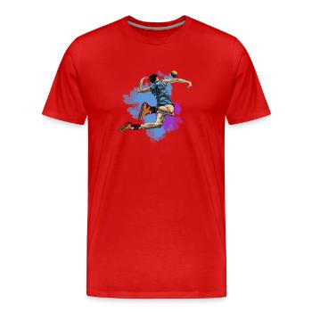 volleyball - T-shirt bio Premium Homme - rouge - Devant - Damien (186cm)