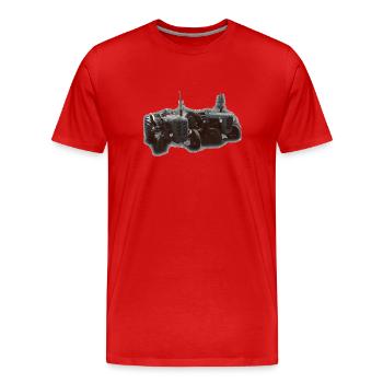 Tractor duo in the field - Men's Premium Organic T-Shirt - red - Front - Damien (186cm)