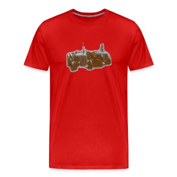 Tracteurs vintage orange rouille - T-shirt bio Premium Homme - rouge - Devant - Damien (186cm)