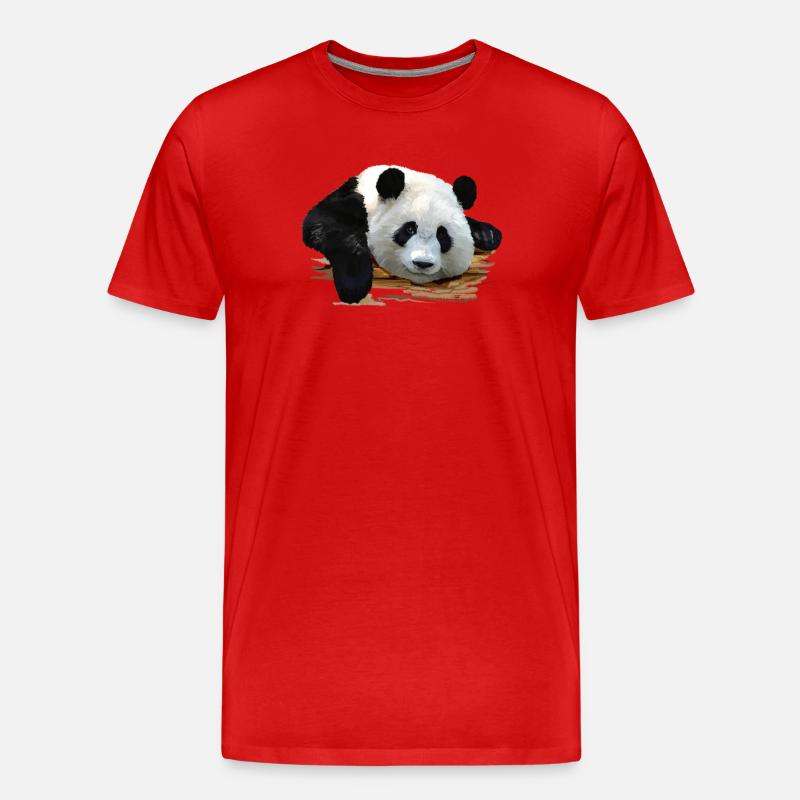 Süßer Panda-Kunstdruck - Männer Premium Bio T-Shirt - Rot