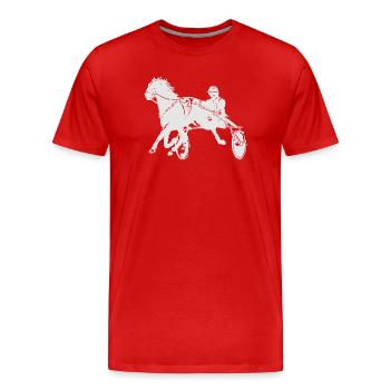 Trotting Horse Racing - Men's Premium Organic T-Shirt - red - Front - Damien (186cm)